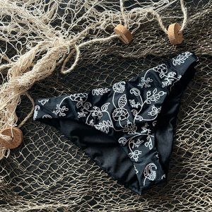 Lucky Brand Embroidered Bikini Swim Bottom